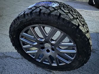 New 22” Gmc Ultimate Wheels and All Terrain tires 22 Denali rims 6 Lug Fit Chevy Silverado Tahoe Yukon Sierra Rines con Llantas factory original stock