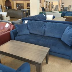 Blue Sofa And Loveseat 