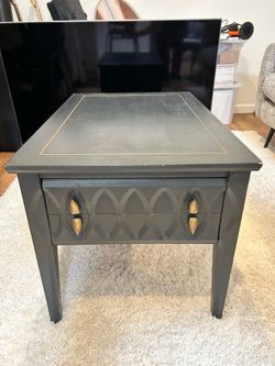 Black Coffee Table with Gold Trim