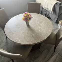 Kitchen Table And 4 Chairs With Matching Wall Table