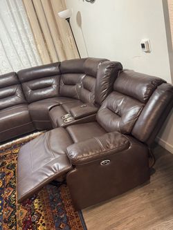 Brown L-Shaped Sofa for Sale