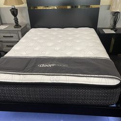 Queen Bed Room Set( Includes Queen Bed Frame, Dresser, Mirror, 1 Night Stand) On Sale