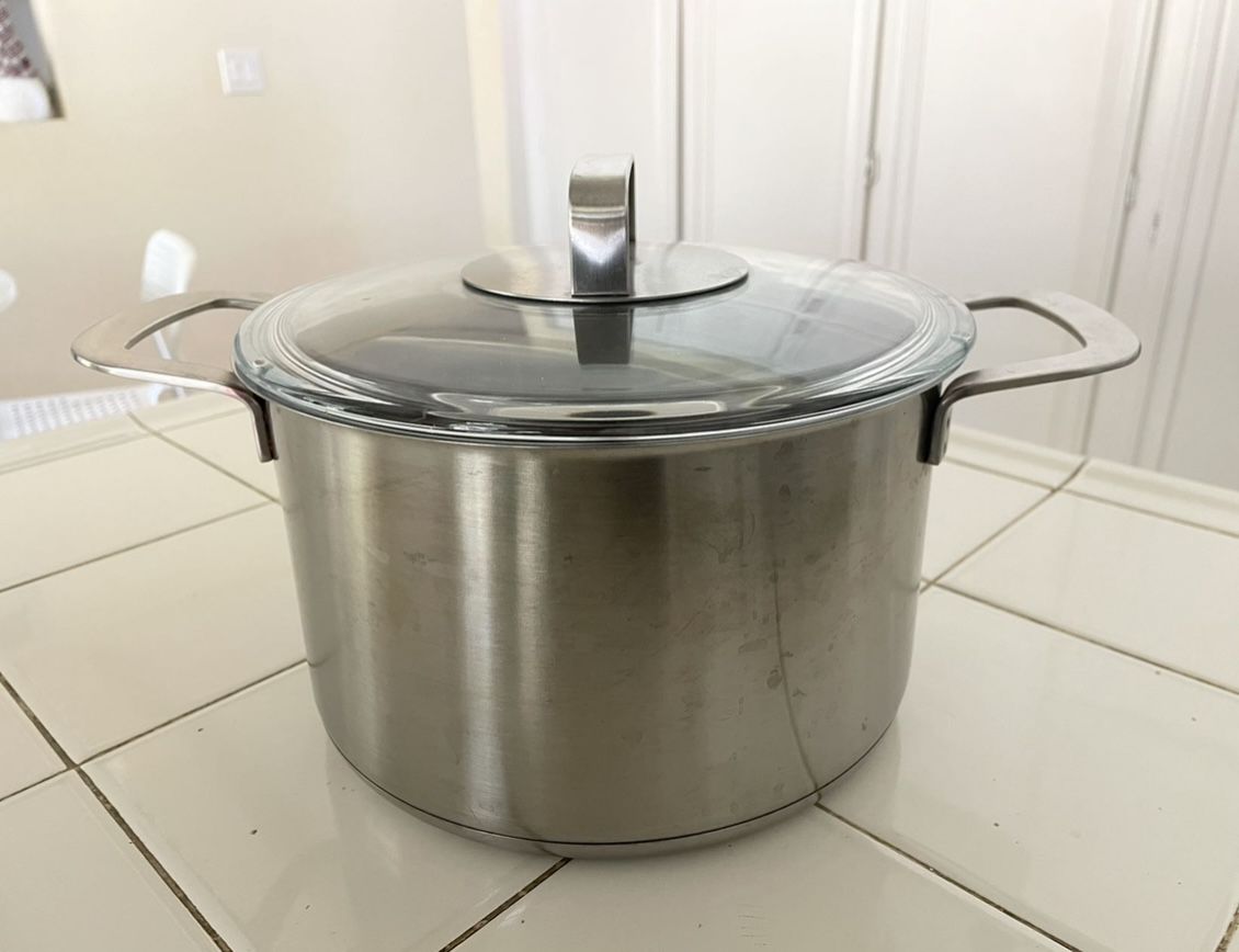 HEMKOMST Pot with lid, stainless steel/glass, 5.3 qt - IKEA