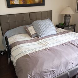 King bed with headboard sideboard and qualitymattress 100.00