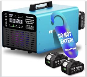 Cordless Ozone Generator with 2X 5000mAh Battery & Quick Charger, 24V Professional Grade Ozone Machine, Deodorizer, With Remote Control, Suitable for 