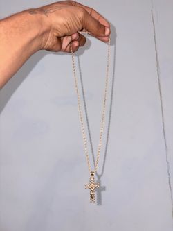 10k gold rope necklace and 10k Rolex pendant