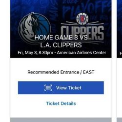 LA Clippers at Dallas Mavericks Fri May 3 Section 118 just $240/each
