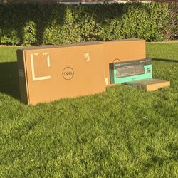 New In Box Dell Computer Monitors, USB-C Laptop Dock, Keyboard And Mouse
