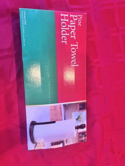 Pine Paper Towel Holder - Mahogany Finish Wood-Style Countertop Stand