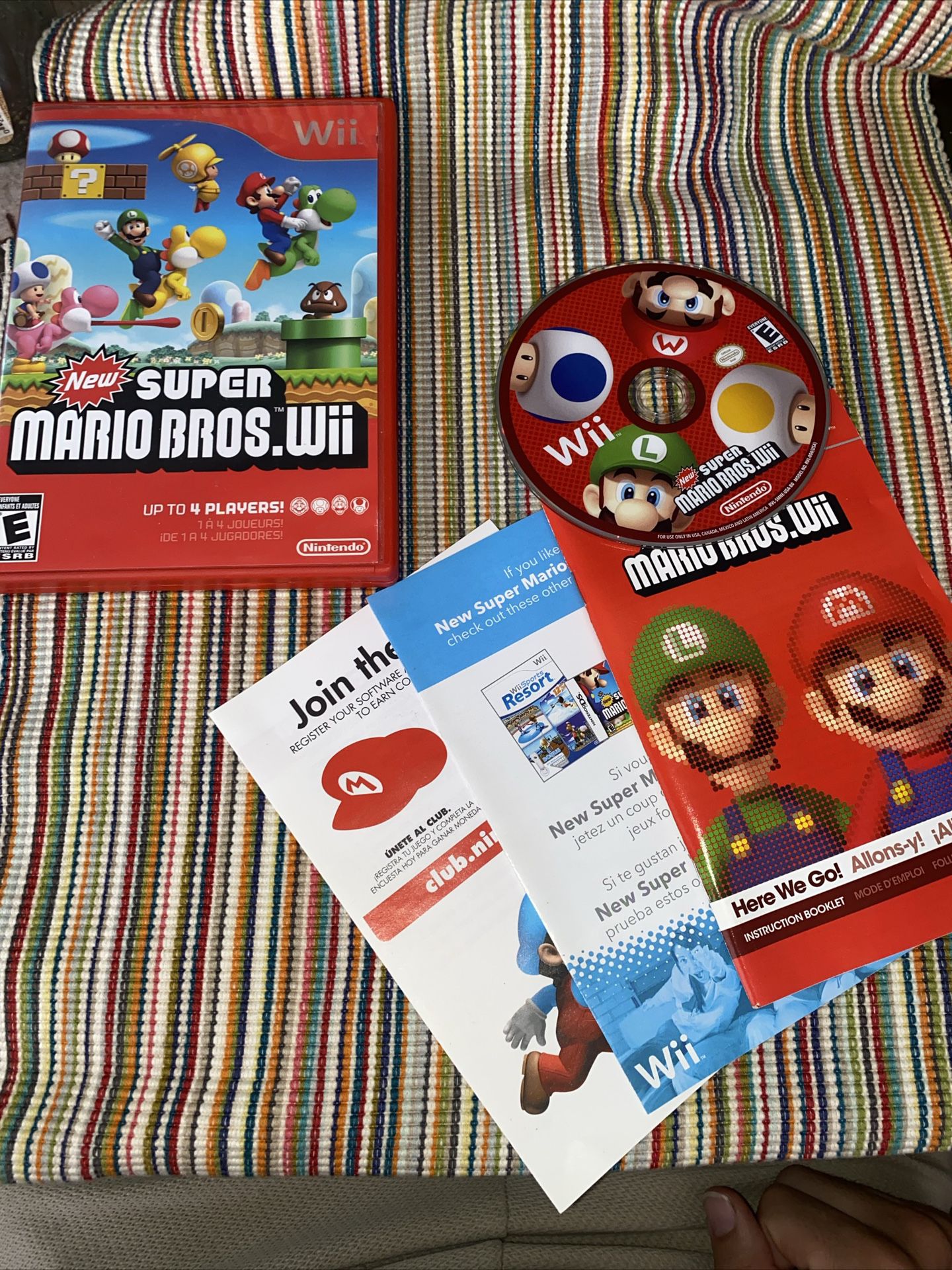 New Super Mario Bros Wii Game Nintendo Wii - Tested Works Complete CIB Manual