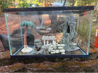 29 gal aquarium with deco and LED light