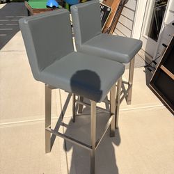 2 Leather Barstools