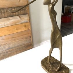 Beautiful Collectible Mid Century Modernist Bronze Female Golfer Statue 