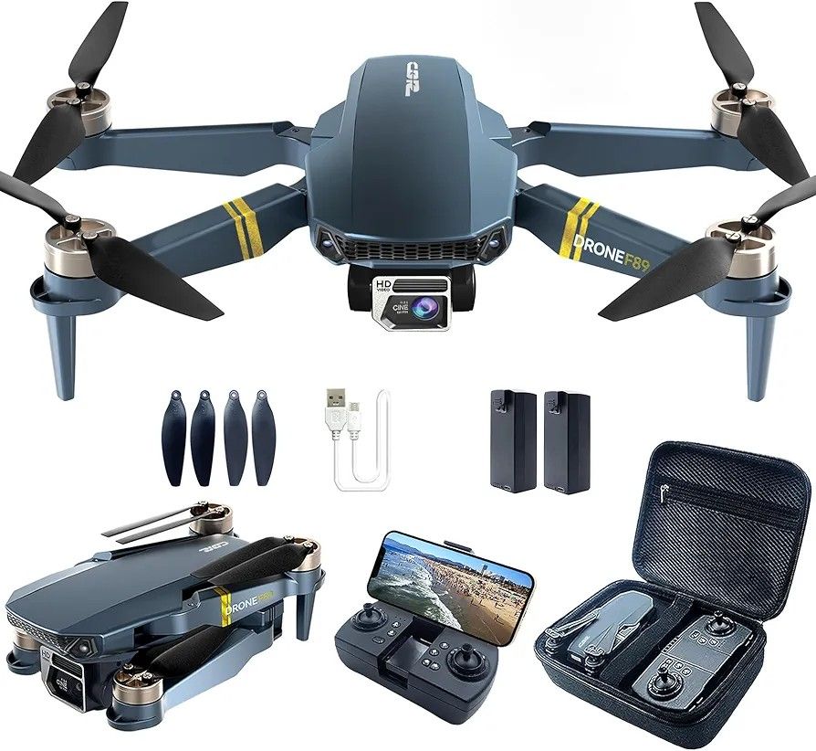 Brushless Super Endurance Foldable Drone with Camera for Beginners–60+ min Flight Time, WiFi FPV Quadcopter with 120°Wide-Angle 2K HD Camera, Brushles