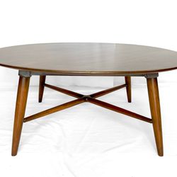 Mid Century Modern Wood Round Coffee Table