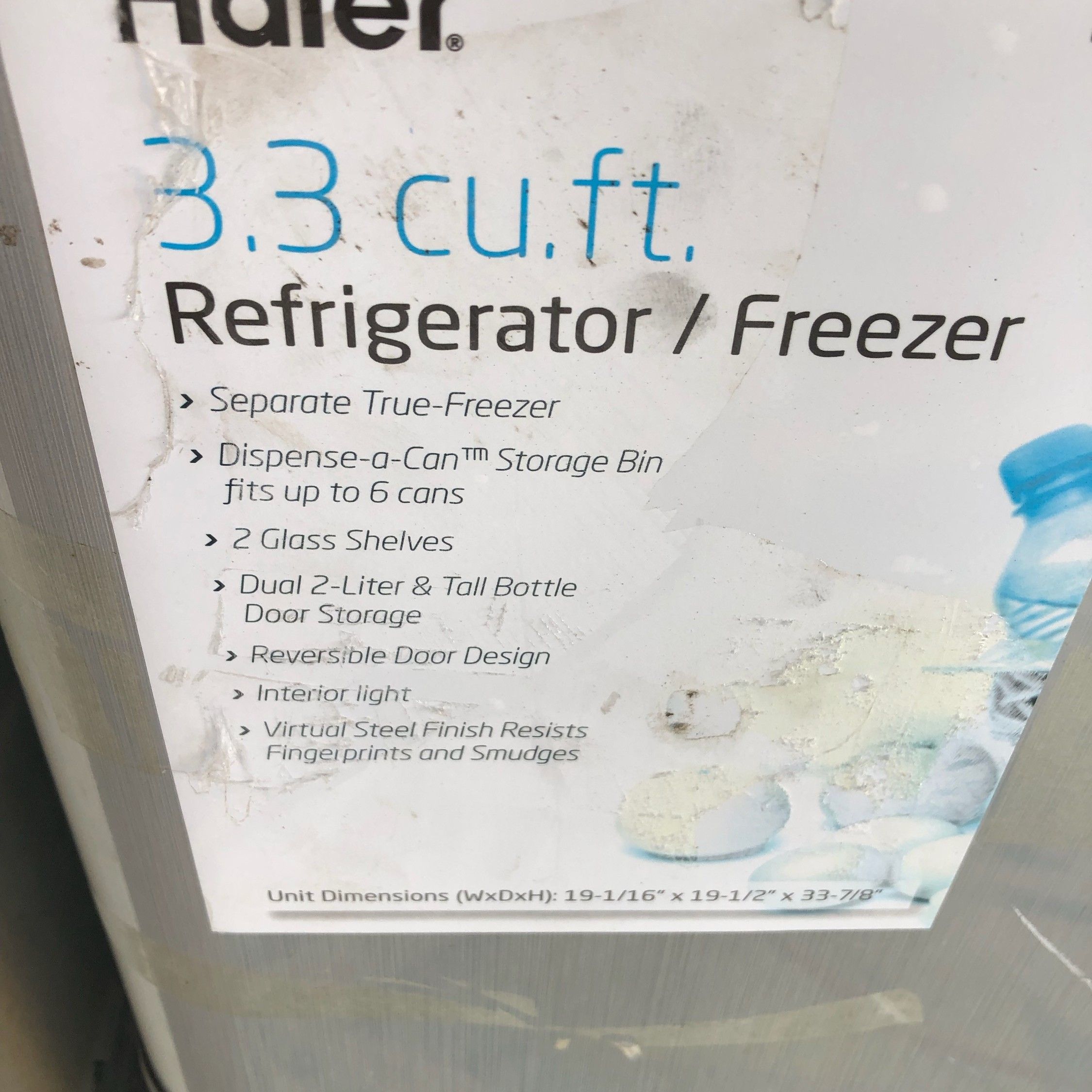 Haier 3.3 Cu Ft Refrigerator Freezer