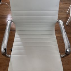 White Leather Chair (retails $200) - Desk / Office / Swivel Chair