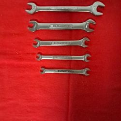 Vintage Craftsman 5pc Metric Open End Wrench Set Forged In The USA 