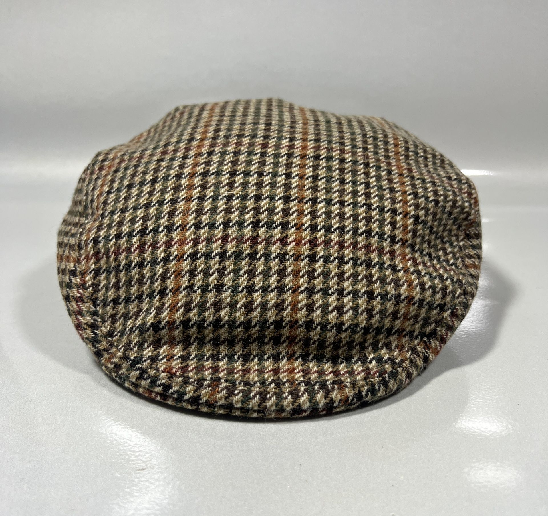Made In England Lambswool Houndstooth Newsboy Scaly Flat Cap Hat XL