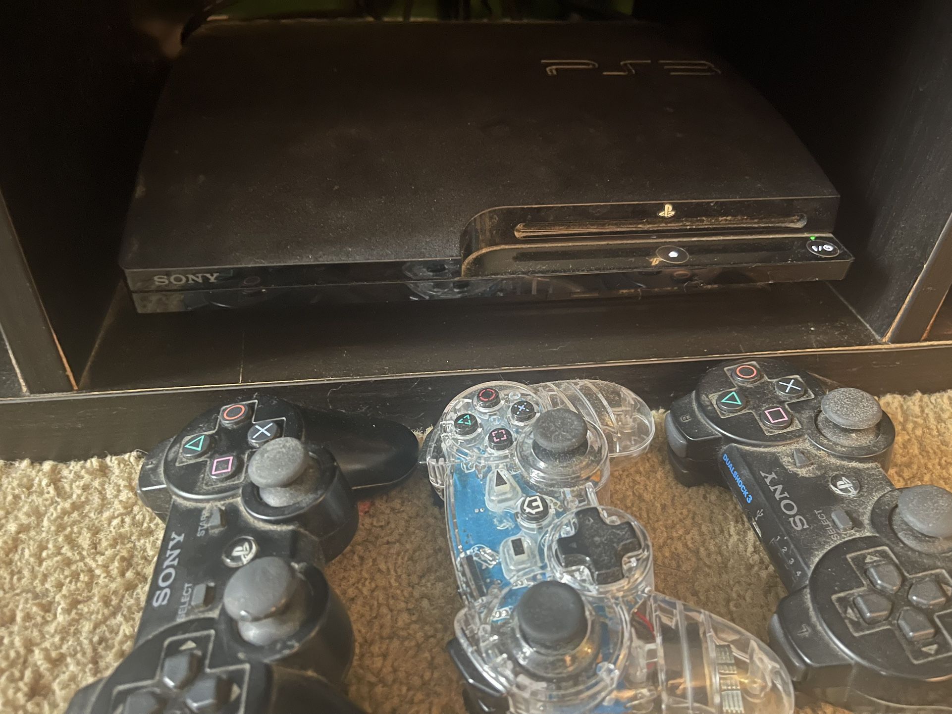 PS3 And 3 Controllers