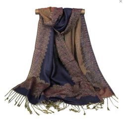 New - Navy Blue Pashmina Shawl