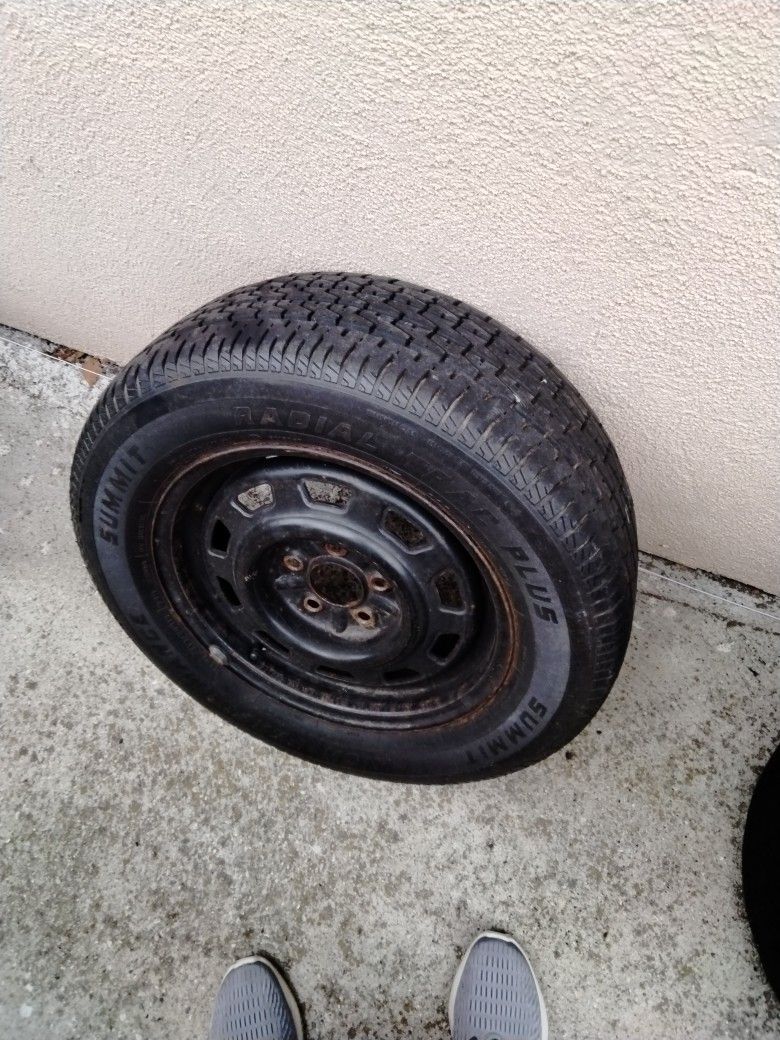 Used, Tire With Rim Not Sure For What Model Car Good Spare Tire
