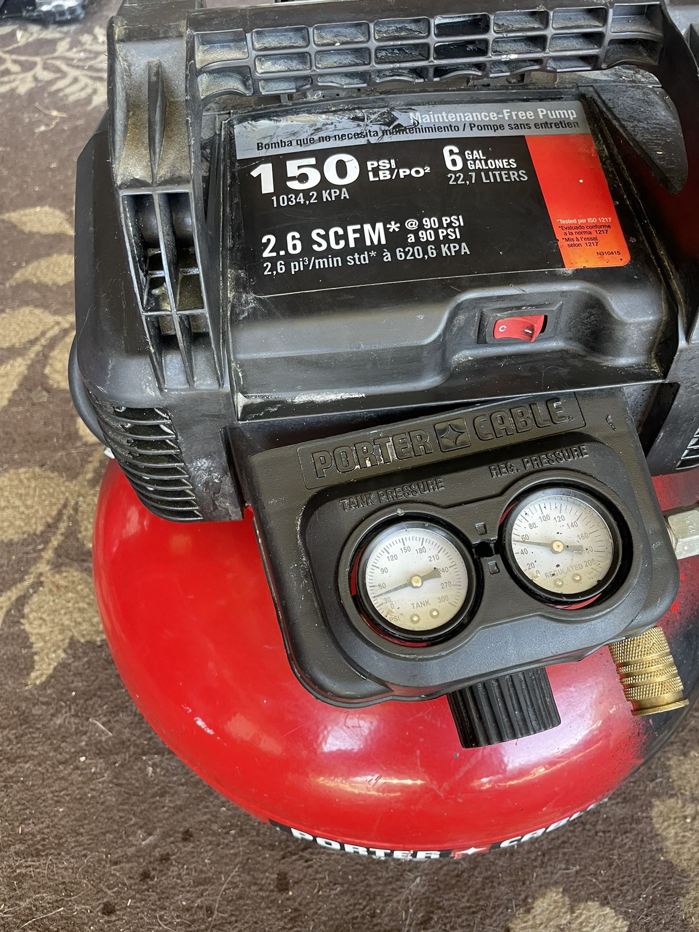 Pancake Compressor 6 Gallons 2.6 150 Psi