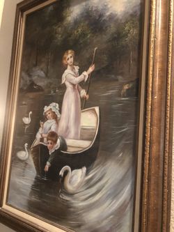 24x36 Oil Painting Of Mother And Children
