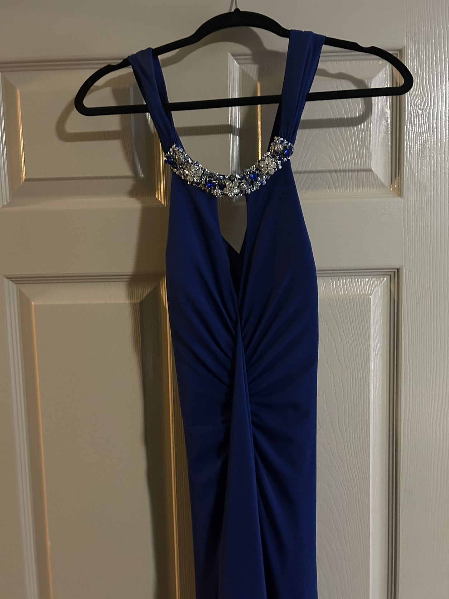 Long Sleeveless Royal Blue dress  Size Large