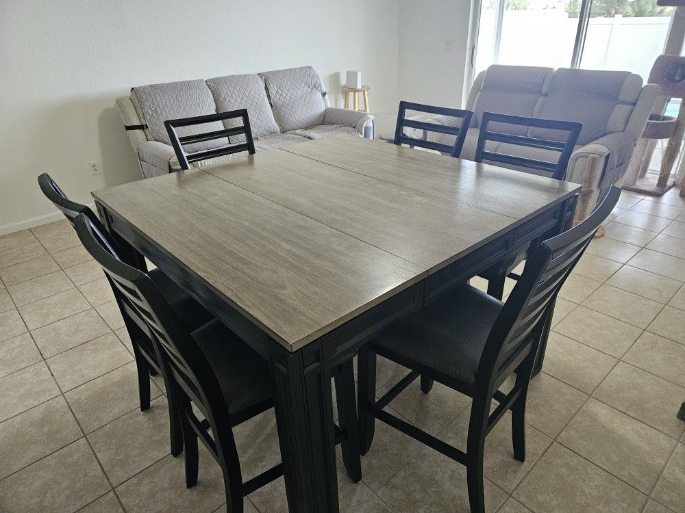 Black And Gray Rooms To Go Dining Table 6 Chairs