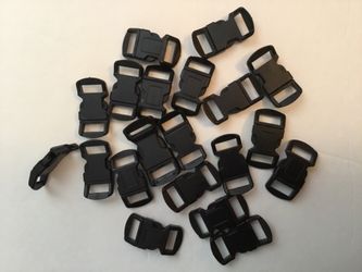  Plastic Side Release  Buckles Paracord Pack Of 20 Red, Black, Clear