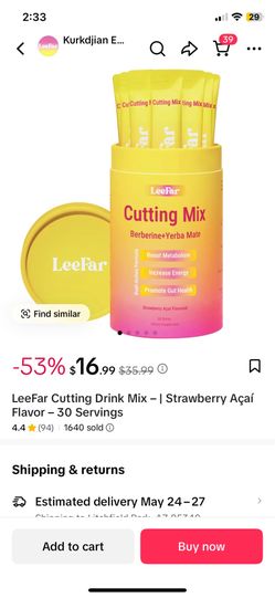 Leefar cutting drink mix  strawberry acai flavored