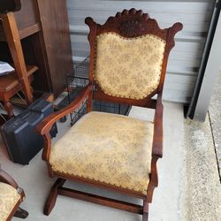  Antique Upholstered Rocking Chair