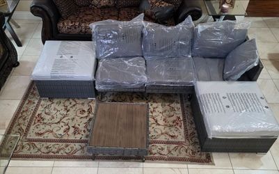 outdoor Rattan sectional patio set