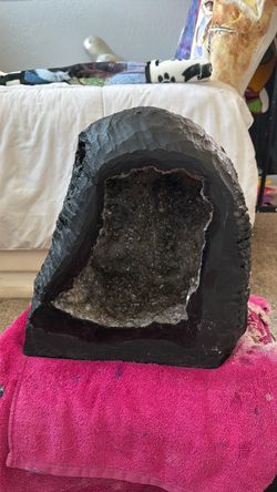 Large Black Geode Crystal Cluster