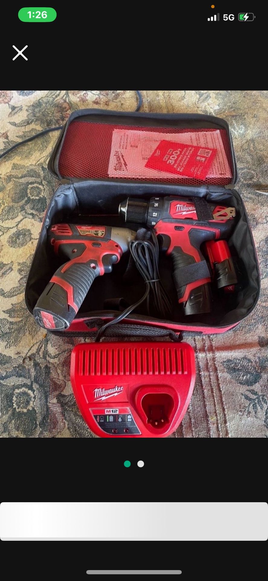 Milwaukee drills 3 batteries charger and case