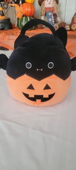 EMILY BRAND NEW Squishmallow Halloween Bat Pumpkin Plush basket