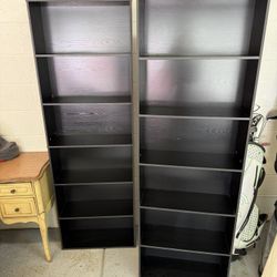 2 Black Bookshelves