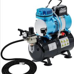 Master Airbrush 1/5 HP Cool Runner II Dual Fan Tank Air Compressor Kit Model TC-326T - Professional Single-Piston with 2 Cooling Fans, Runs Longer Wit