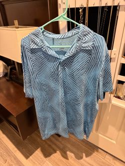 Adidas Men's Polo Shirt XL Blue Geometric