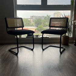 Mid Century Modern Black Upholstered Chairs