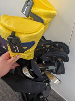 Golf clubs, bags