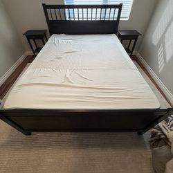 Queen Hemnes Bed Frame And Nightstands 
