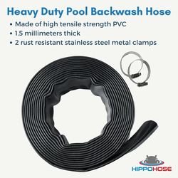 NEW - 100 FT Pool Backwash Hose (2" Diameter) - (1.5mm Thick) Extra Heavy Duty Pool Backwash Hose – Local AZ Small Business - Pickup Only  - $40