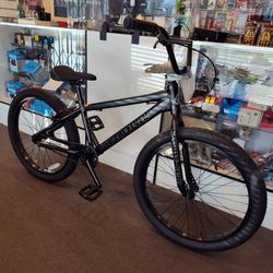 NEW 2024 SE SO CAL SOCAL FLYER 24 MATTE BLACK SINGLE SPEED FREESTYLE WHEELIE RIPPER BIG BMX BIKE