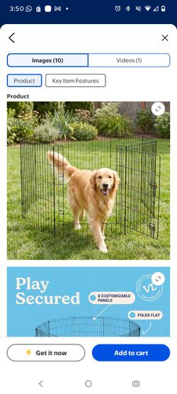 Black Metal Dog Playpen Exercise Pen