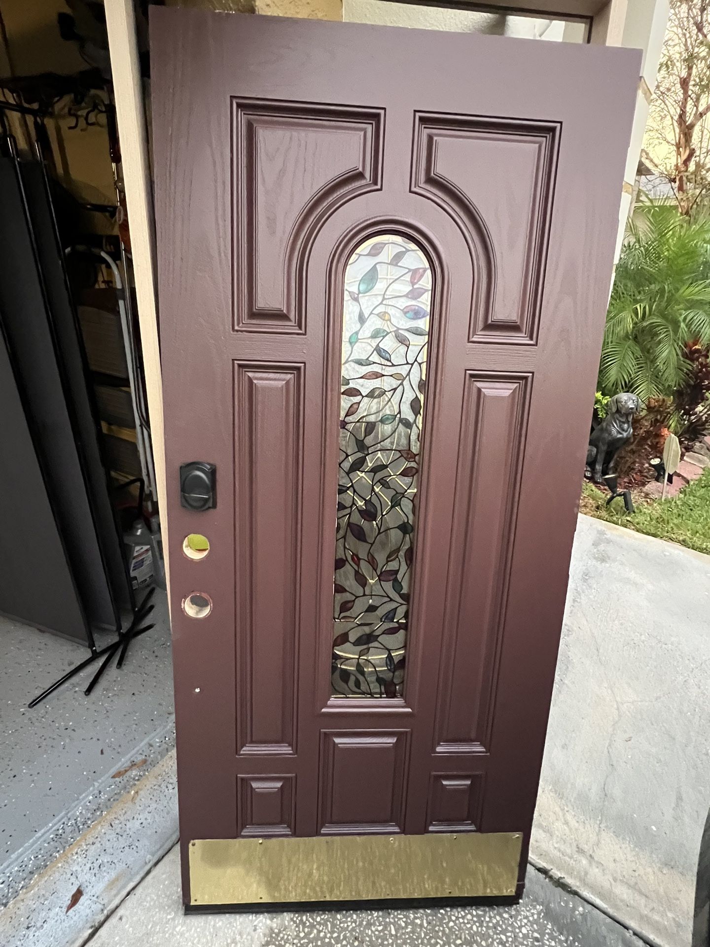 Wood Front Door with Brand New PVC Frame β 79.25βH x 36βW