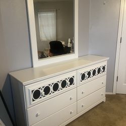 White Dresser + Mirror