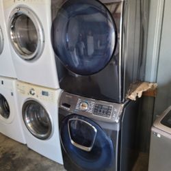 Samsung AddWash 4.5cu Ft Front Load Washer And Stackable Gas Dryer Set 