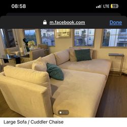 Oversized Cuddler Sofa Chaise